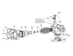 Drive cap assembly, main piston, regenerant piston and spacer stack assembly