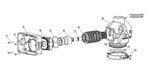 Drive cap assembly, main piston, regenerant piston and spacer stack assembly